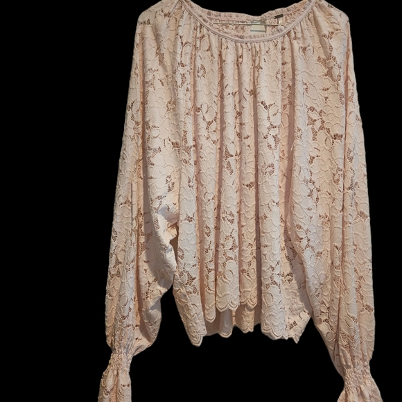 Free People, Olivia, Romantic Pink Lace Long Flare Sleeve XL - Picture 5 of 5